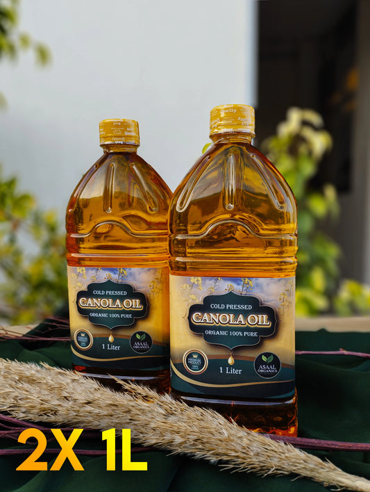 100% Pure Cold-Pressed Canola Oil Healthy Cooking Oil Asaal Organics