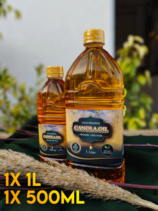 100% Pure Cold-Pressed Canola Oil Healthy Cooking Oil Asaal Organics