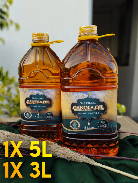 100% Pure Cold-Pressed Canola Oil Healthy Cooking Oil Asaal Organics