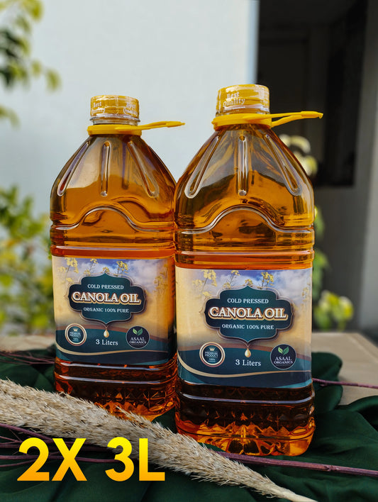 100% Pure Cold-Pressed Canola Oil Healthy Cooking Oil Asaal Organics