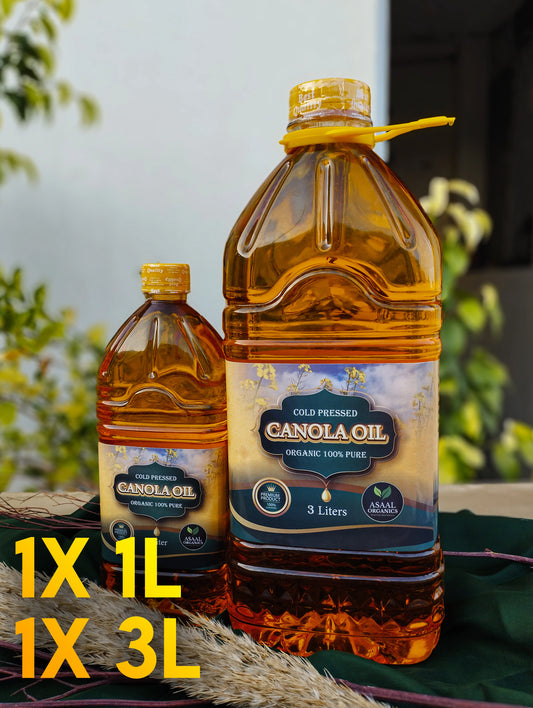 100% Pure Cold-Pressed Canola Oil Healthy Cooking Oil Asaal Organics