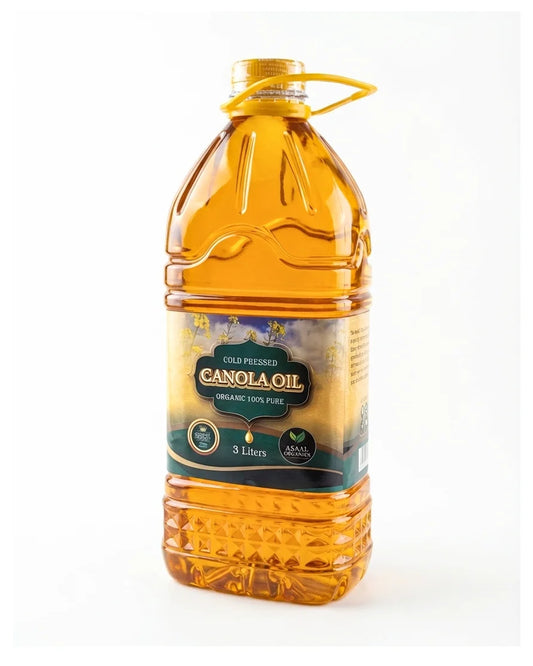 Asaal Organics Pure Cold Pressed Canola Oil - 3L (Family Size)
