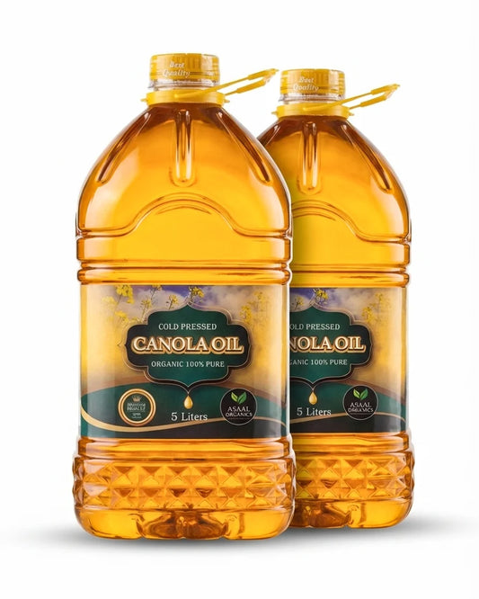 Asaal Organics Pure Cold Pressed Canola Oil - 5L (Pack of 2 - Monthly Stock)